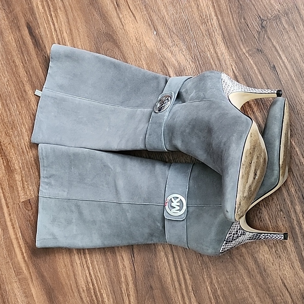 Michael Kors Grey suede snakeskin boots